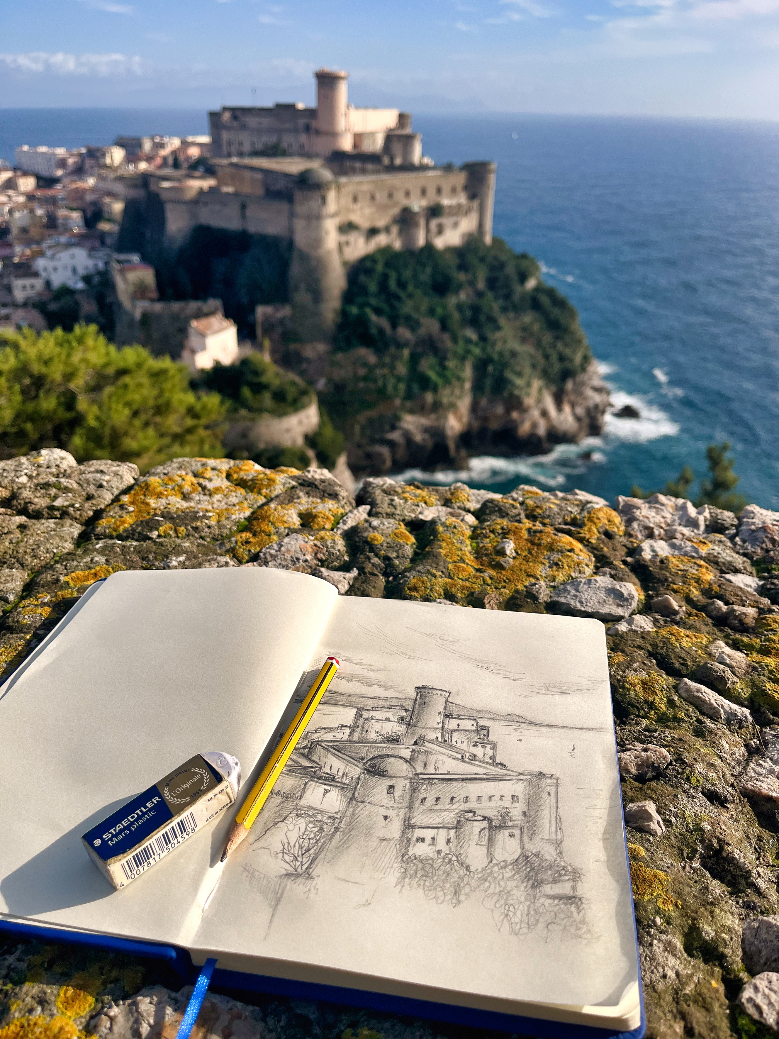 Sketchdesign of Gaeta, Italy blackandwhite design gaeta graphicdesign graphite handmade illustration italy landscape pencil schetcdesign schetch scratch scratchdesign sketchbook