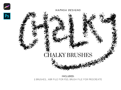 Chalky Photoshop Brush Pack - 2 Brushes abr adobe art branding brush pack brush set brushes design digital product graphic design photoshop photoshop addon photoshop brush pack product