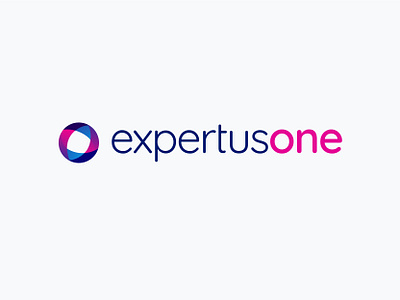 Expertus logo blue branding circle design expertus expertusone graphic design layer layers learning logo lowercase one pink platform purple technology wordmark