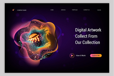 Digital Artwork design landing page landing page design user interface web design web interface website website desing