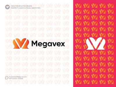 Flat Minimalist Modern Business Megavex Logo design graphic design logo