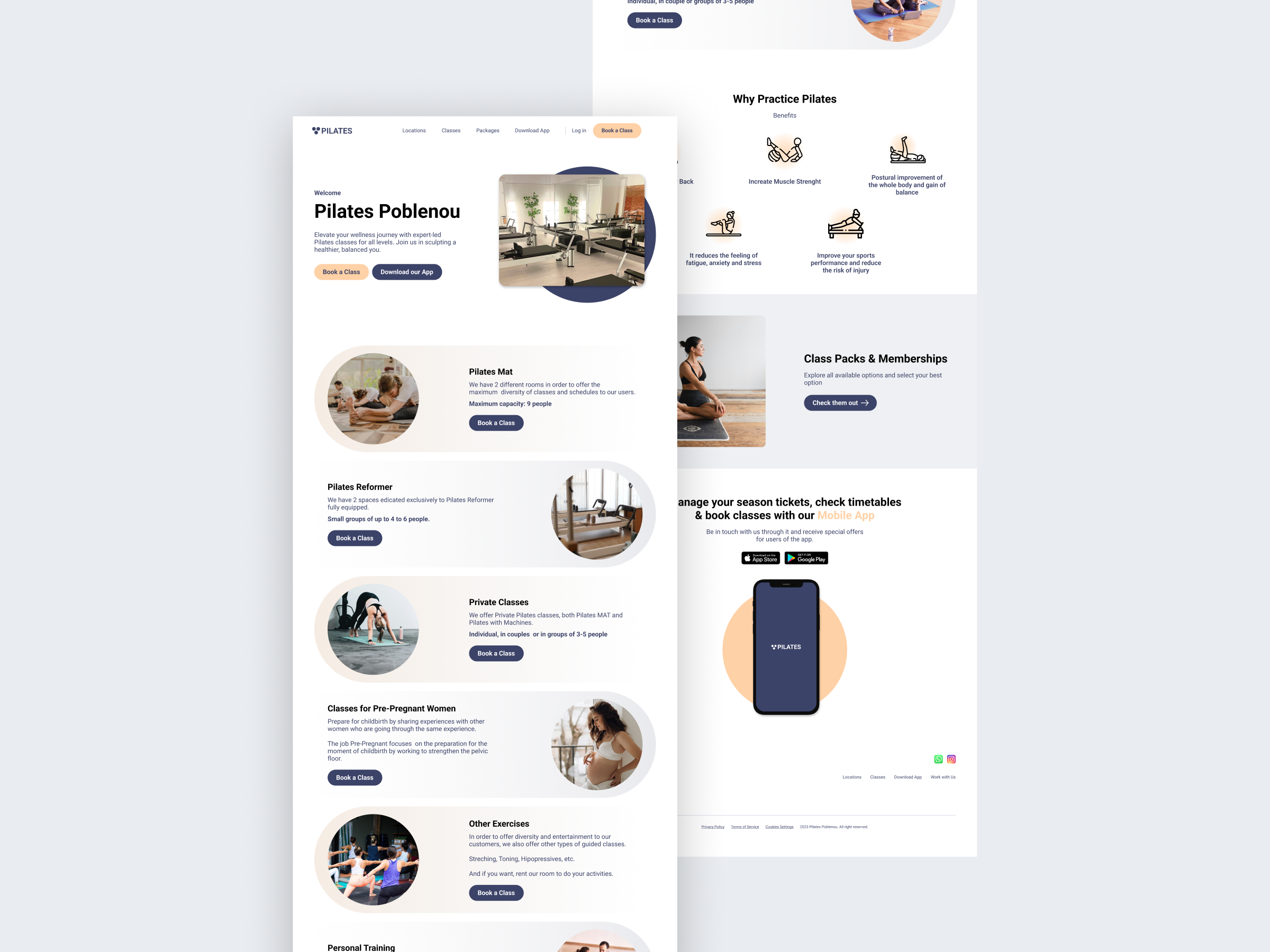 Pilates Landing Page pilates pilates website ui ux website