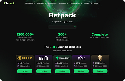 BETPACK – Sports betting landing page betpack branding design gambling graphic design landing page marketing product designer sport betting ui web design