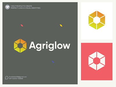 Flat Minimalist Modern Agriglow Logo Design branding graphic design logo