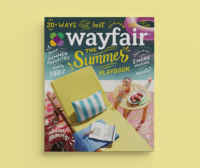 Wayfair Summer Catalog branding catalog cover hand drawn type hand lettered cover hand lettered design hand lettering illustration summer
