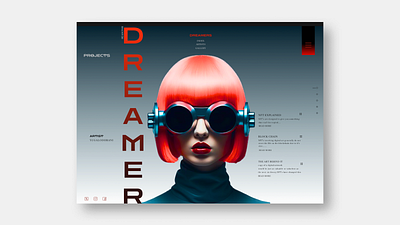 DREAMER web Ui Landing Page animation appdesign branding landingpage ui uiux ux web webdesign