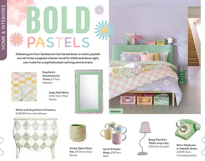 Bold Pastels editorial graphic design home interiordesign magazine