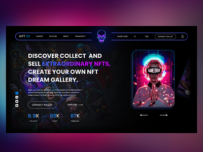 NFT market 3d animation figma market nft ui uidesign uiux webdesign