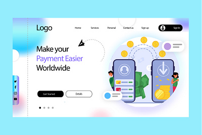 Money Transfer website app app design design landing page landing page design page ui ui design ux ux design web web design website website design