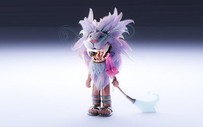 Boy with the Lion costume, Blender model and render 3d 3d art 3d character 3d character design 3d model blender branding character design cute cycles design game art graphic design illustration render