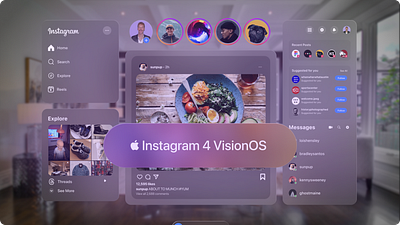 Instagram 4 VisionOS app redesign apple vision pro instagram redesign spatial ui ui ux visionos