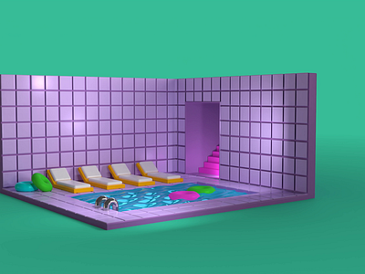 Welcome to the Pool Room 3d 3dart 3ddesign design digitalart exploring design fun with design liminal motion graphics poolroom womp3d