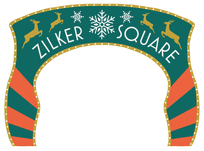 Austin Trail of Lights: Zilker Square art deco austin carnival christmas entry fabrication holidays lights mockup portal reindeer snowflakes
