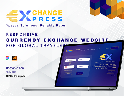 Exchange Express - A Responsive currency exchange website app case study currency design figma iconography illustration logo mockups typography ui visual design wireframing