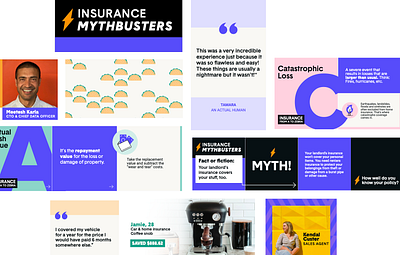 Social rebrand color blocking colorful facebook instagram insurance rebrand social