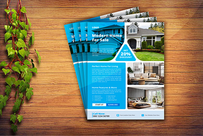 Real Estate Flyer Design for Business flyer template modern home real estate flyer