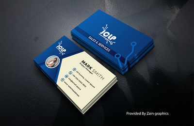 Electronics business card branding graphic design