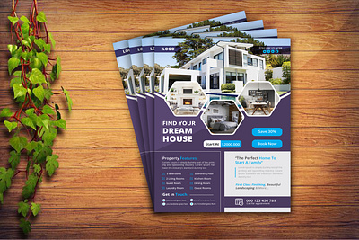 Real Estate Flyer Design for Business flyer template modern home real estate flyer