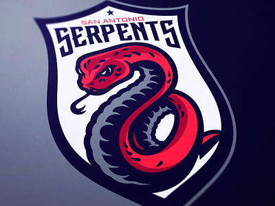 San Antonio Serpents Sports Logo Design cobra dasedesigns illustration mascot mascot logo python python logo serpent logo serpents snake sports logo team logo viper snake