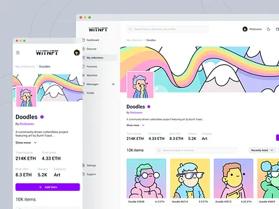 WITNFT - Collection Page collection design marketplace mobile nft store ui ux web