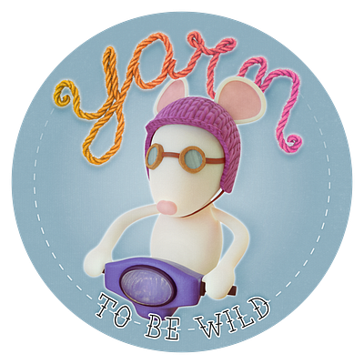 Yarn to Be Wild blender brand illustration logo sticker