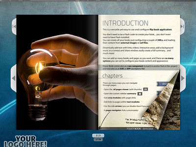 Power Book app design flash flipbook ui