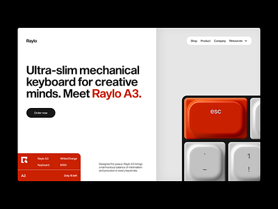 Mechanical Keyboard Website design hero keyboard landingpage web web design website
