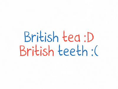 British Tea, British Teeth | Typographical Poster british font funny graphics humour poster sans serif simple text typography