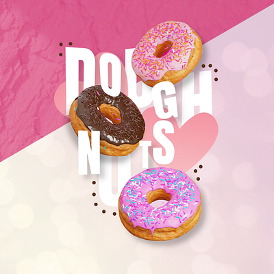 DOughNuts 3d branding design food food product gimp logo masking product text text masking typography