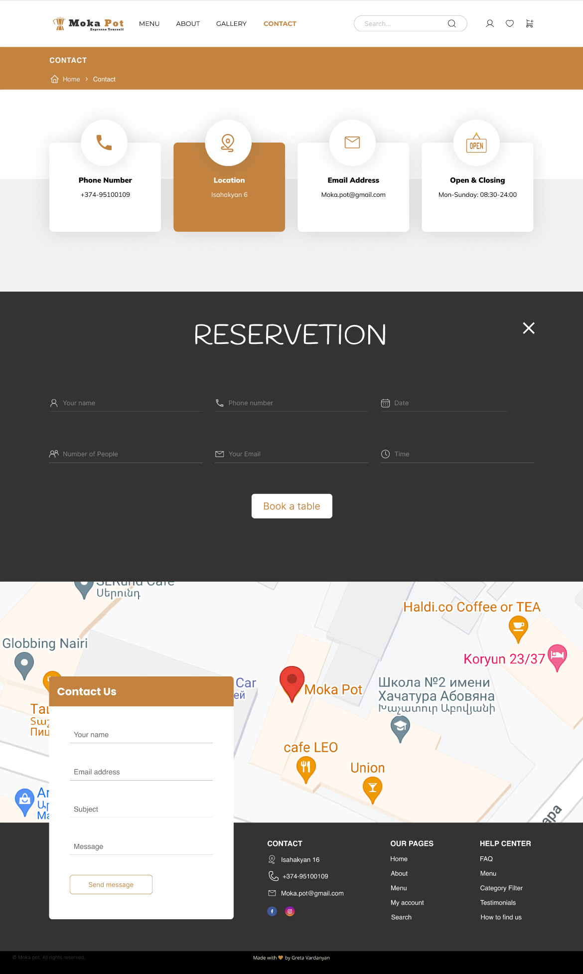 Reservation page by Greta Vardanyan on Dribbble
