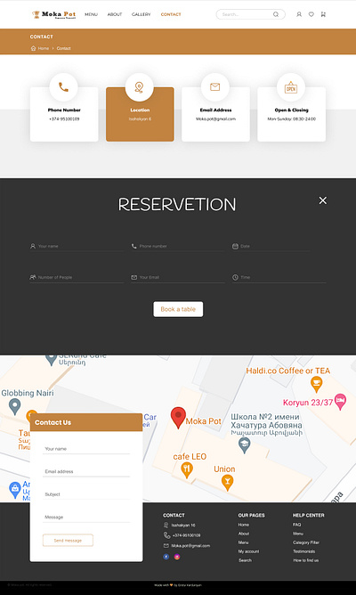 Reservation page contactpage reservation