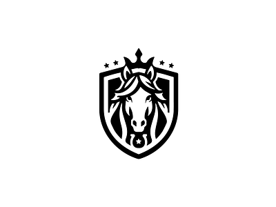 Horse + Shield + Crown animal brand branding crown horse identity illustration logo shoe star