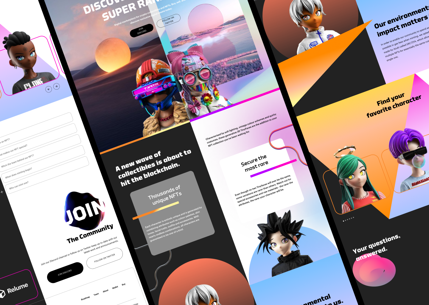 NFT Landing Page Concept | 01 avatar clonex nft relume relumedesignleague ui