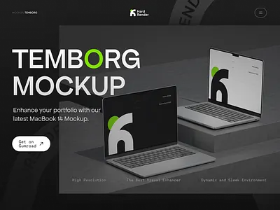 Temborg Device Mockup Pro 14" 2022 branding macbook macbook pro mockup template web design