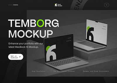 Temborg Device Mockup Pro 14" 2022 branding macbook macbook pro mockup template web design