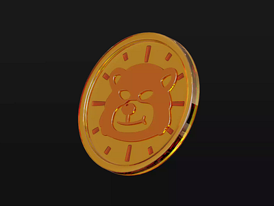 Bearuangs Coin 🐻 3d 3d animation 3d coin 3d design 3d icon 3d illustration 3d motion 3dart bear blender branding coin coin set crypto cryptocurrency ehtereum ndt