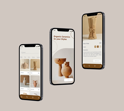 Ceramic Shop Mobile App graphic design mobile app mobile shop mock up ui ui design ux uxui