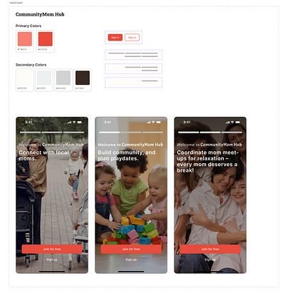 Social media for moms product design social media app ui ui design uxdesign