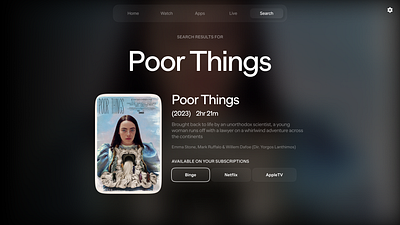 Improved search results for Smart TV digital movie product design streaming tv ui ux web