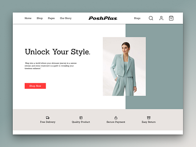 PoshPlus- Fashion Ecommerce Website adobexd branding creative webdesign daily webdesign ecommercewebsite fashionwebdesign fashionwebsite figamatrend figma graphic design landing page uidesign uiux userinterface webdesigner webdesigninspo webdesigntrend websitedesign