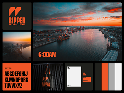 Ripper Productions black brand brandidentity drone logomark orange photographers photography