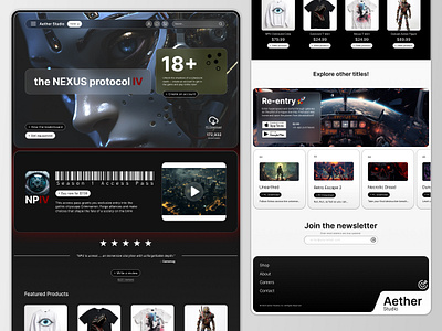 Concept PC Game Desktop Landing Page branding design gaming website graphic design illustration layout design ui ux video game visual design web design