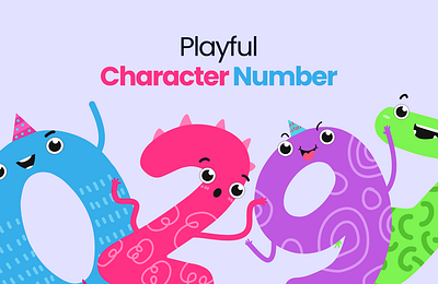 Playful Character Number 123 character cute emotion kids mascot monster number number emotion number mascot playful