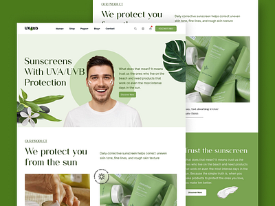 Sunscreen Landing Page. 3d agency animation booking app branding dashboard design design system for healthcare e commerce admin dashboard graphic design illustration landing page landing page modular system logo motion graphics studio website sunscreen landing page. ui ui ux website