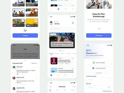 MoCo - News Mobile App UI Kit app design figma like mobile news premium uikit ui ui8 uikit ux