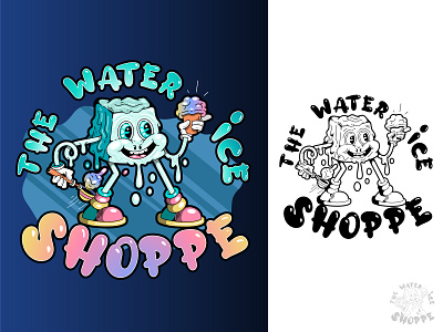 "The Water Ice Shoppe" Brand Logo Design 2d adobe adobe illustrator animation branding bubble caricature cartoon cartooning character funky graffiti graphic design ice iceman icon illustration lettering logo vector