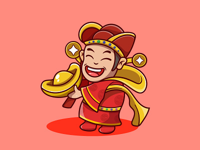Chinese Emperor Rich of Fortune Cute Character old
