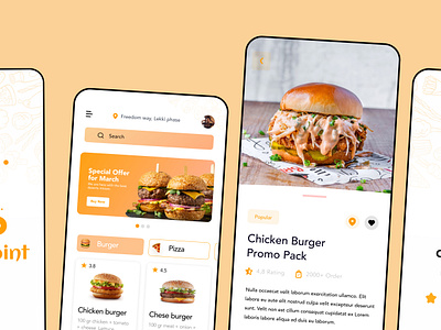 Food Point / Food App / Restaurants App animation app branding burger app design figma figma app figma kit figma mobile app food ui mobile apps kit mobile apps design restaurant app ui ui ki ui ux designing uiux app ux xd xd kit