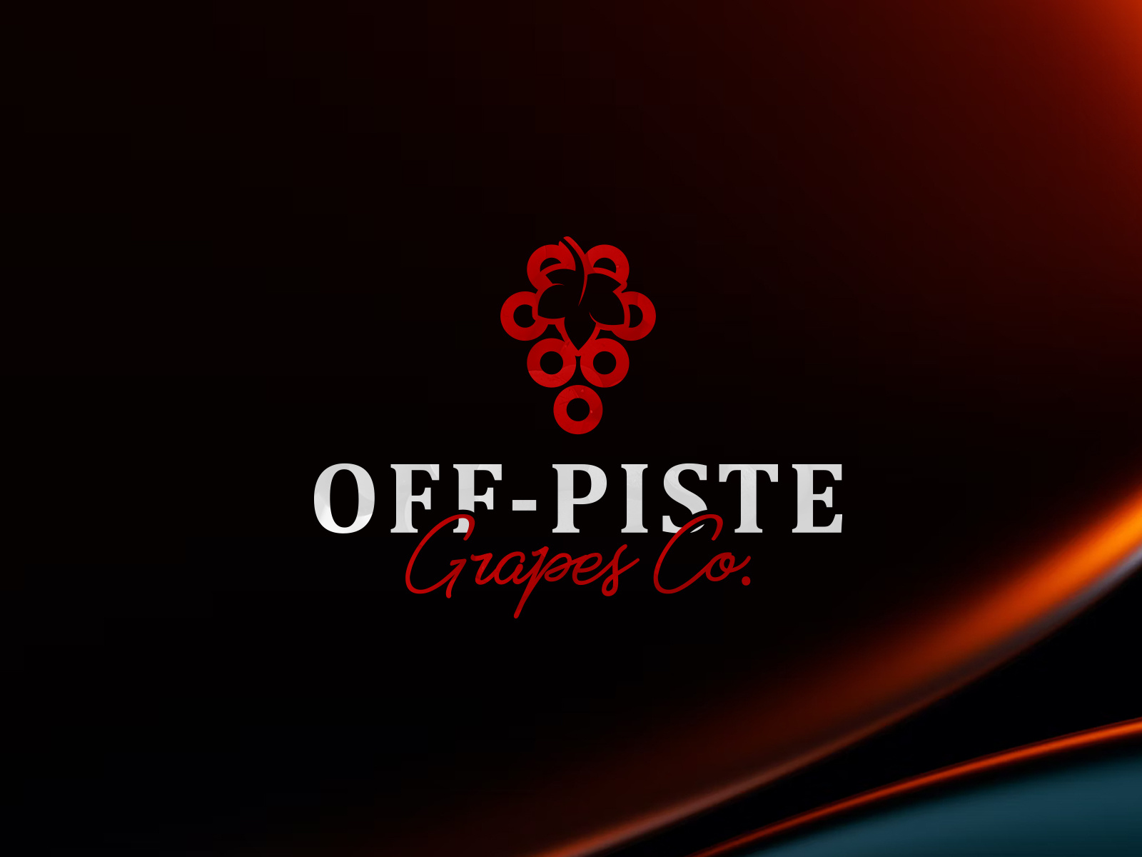 Off-Piste Grapes Co - Food and drink logo design branding beverage branding design drink food and drink fruit grape farm grapes grapevine halal wine logo logo design logo idea mark logomark brandmark off piste restaurant vineyard wine wine retailer winery