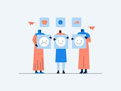 Emotion Palette: Customer Feedback Edition business character diversity flat header illustration people ui website